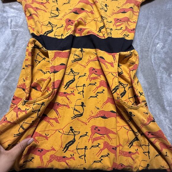 Svaha Ethnic Cave Art Arches Hunters Twirl Dress Sz: M w/ Pockets Flare - Picture 8 of 9